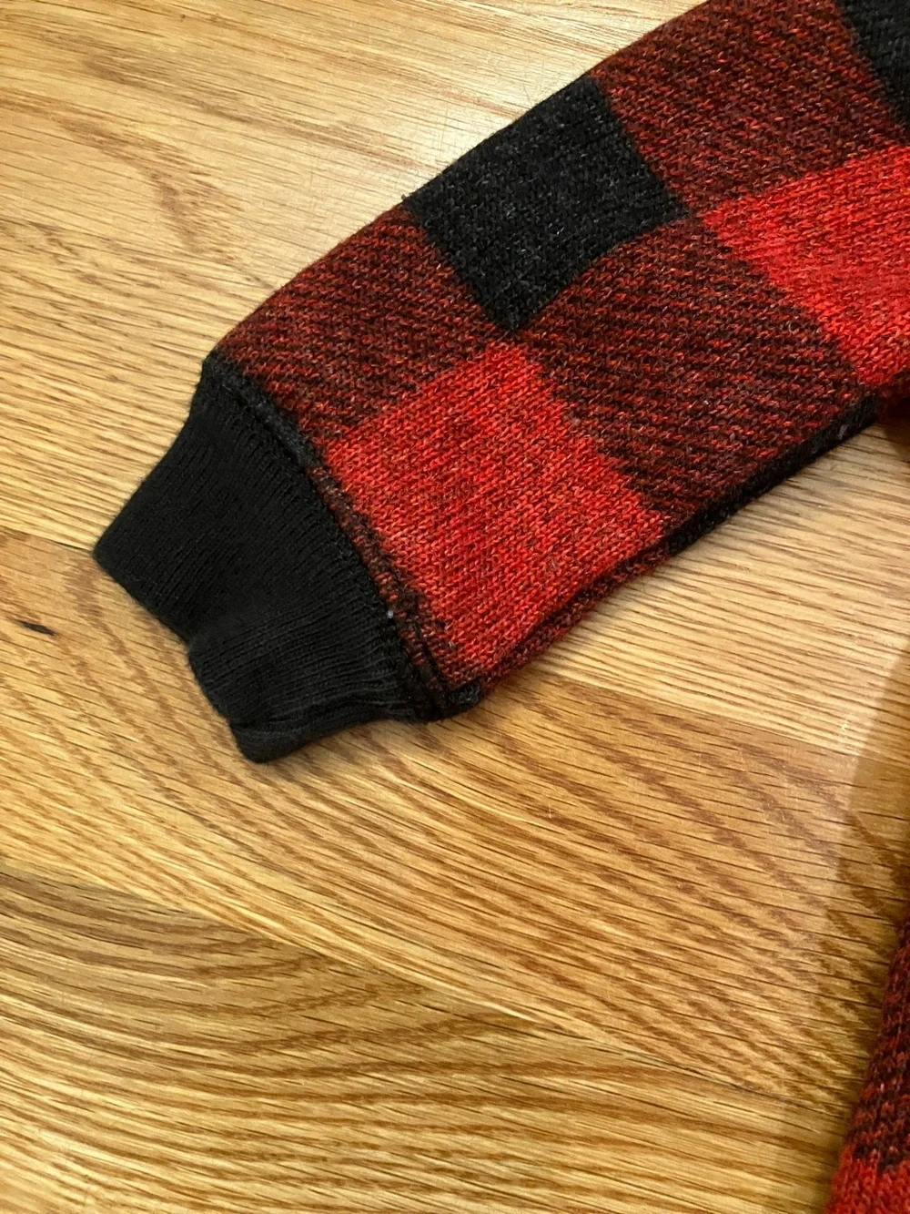 OshKosh B'gosh Red and Black Plaid Zip-Up Hoodie